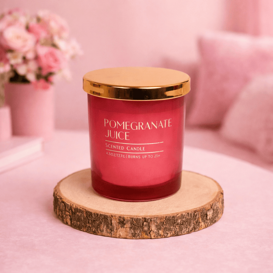 Siya Home 4.5oz Colour Printed Glass with Gold - Pomegranate