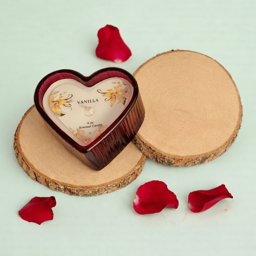 Siya Home 4oz Heart Shaped Ceramic Candle Vanilla