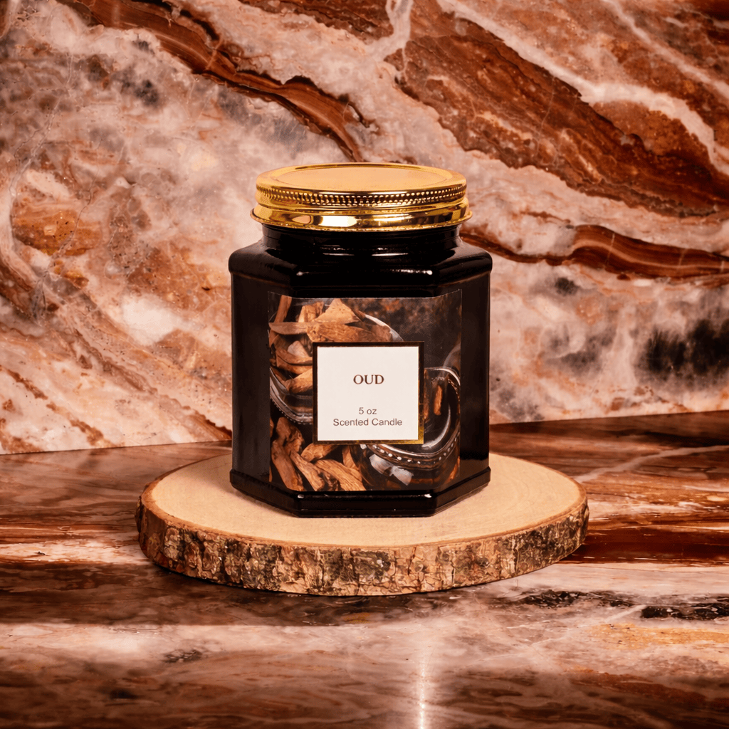 Siya Home 5oz Candle with Gold Lid - Oud