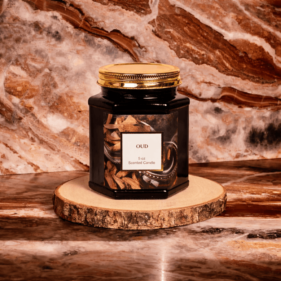 Siya Home 5oz Candle with Gold Lid - Oud