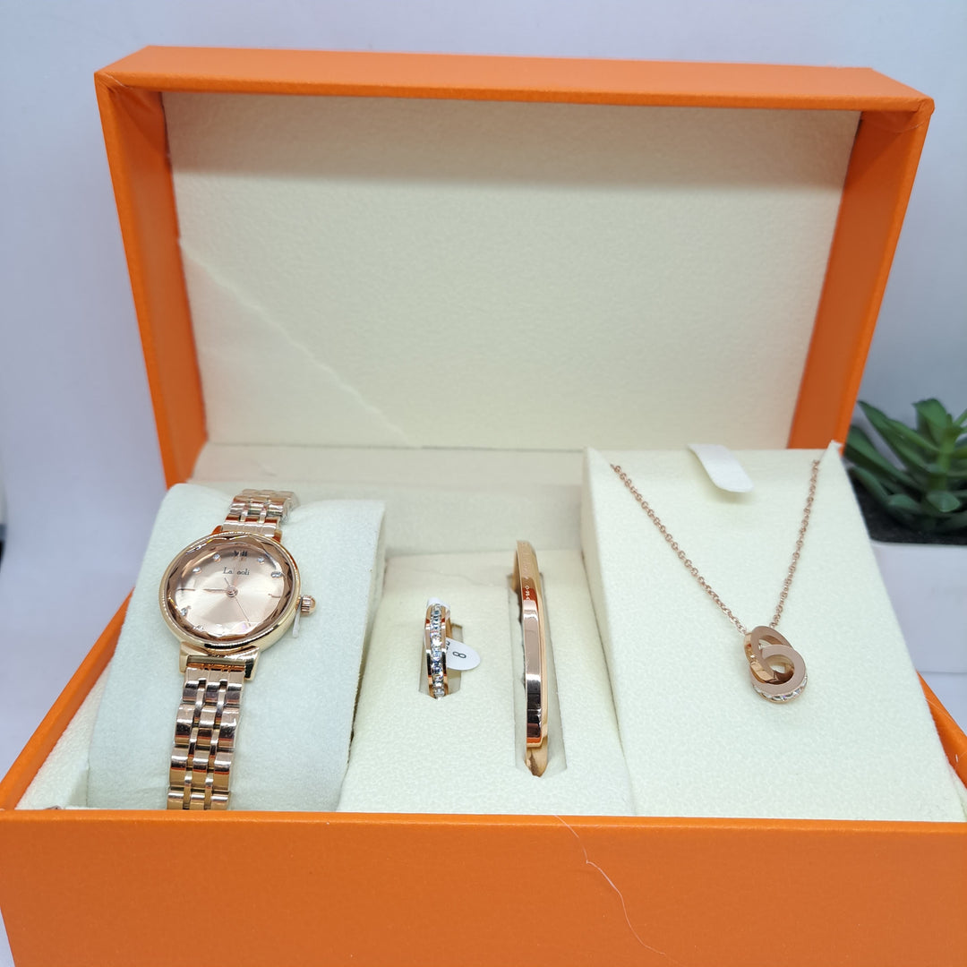 Rose Gold Luxe Bracelet Watch Set