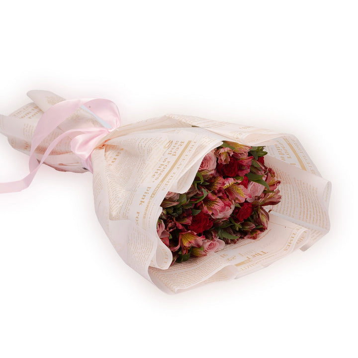 Blooms & Gifts Amour Porté Pink & Red Roses with Alstromeria Bouquet
