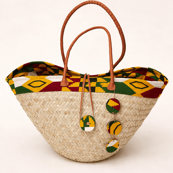 Blooms & Gifts Ankara Lined Basket With Buttons