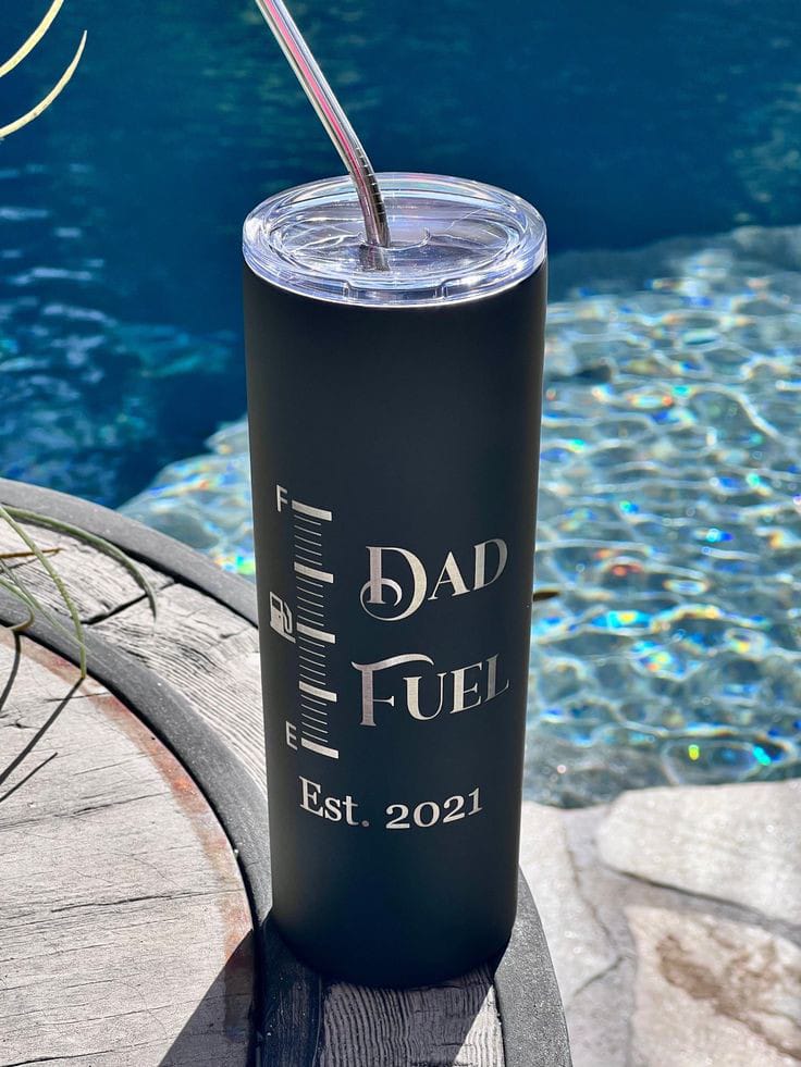 Personalised black dad fuel flask