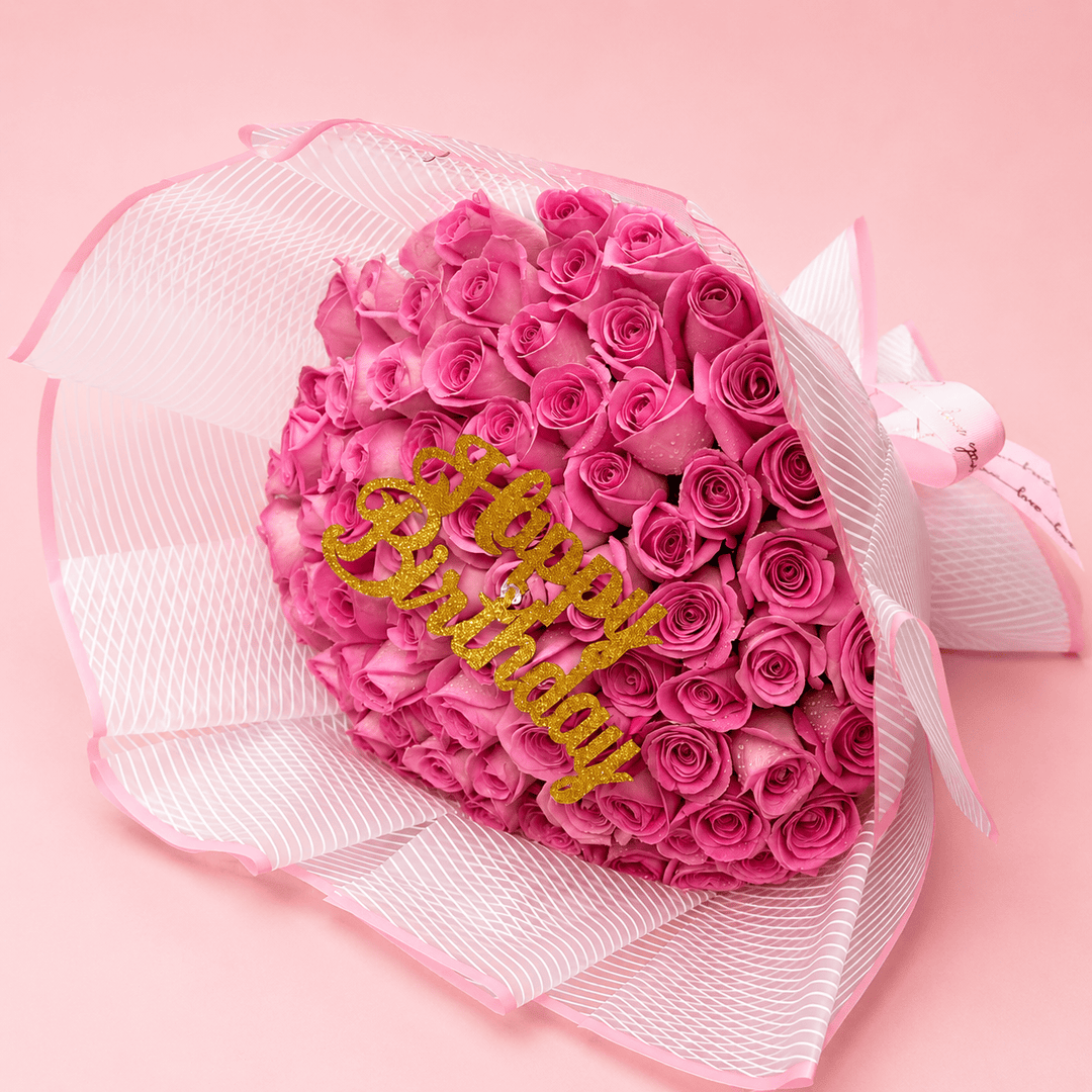 Blooms & Gifts Birthday Bliss 70 Baby Pink Rose Bouquet