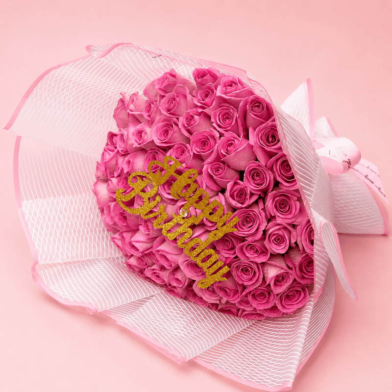 Blooms & Gifts Birthday Bliss 70 Baby Pink Rose Bouquet