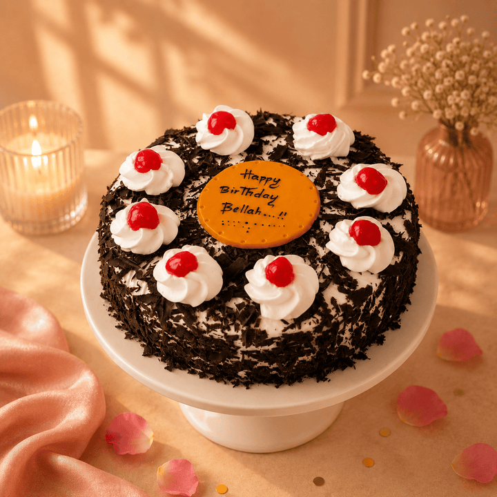 Blooms & Gifts Black Forest Birthday Cake 1kg