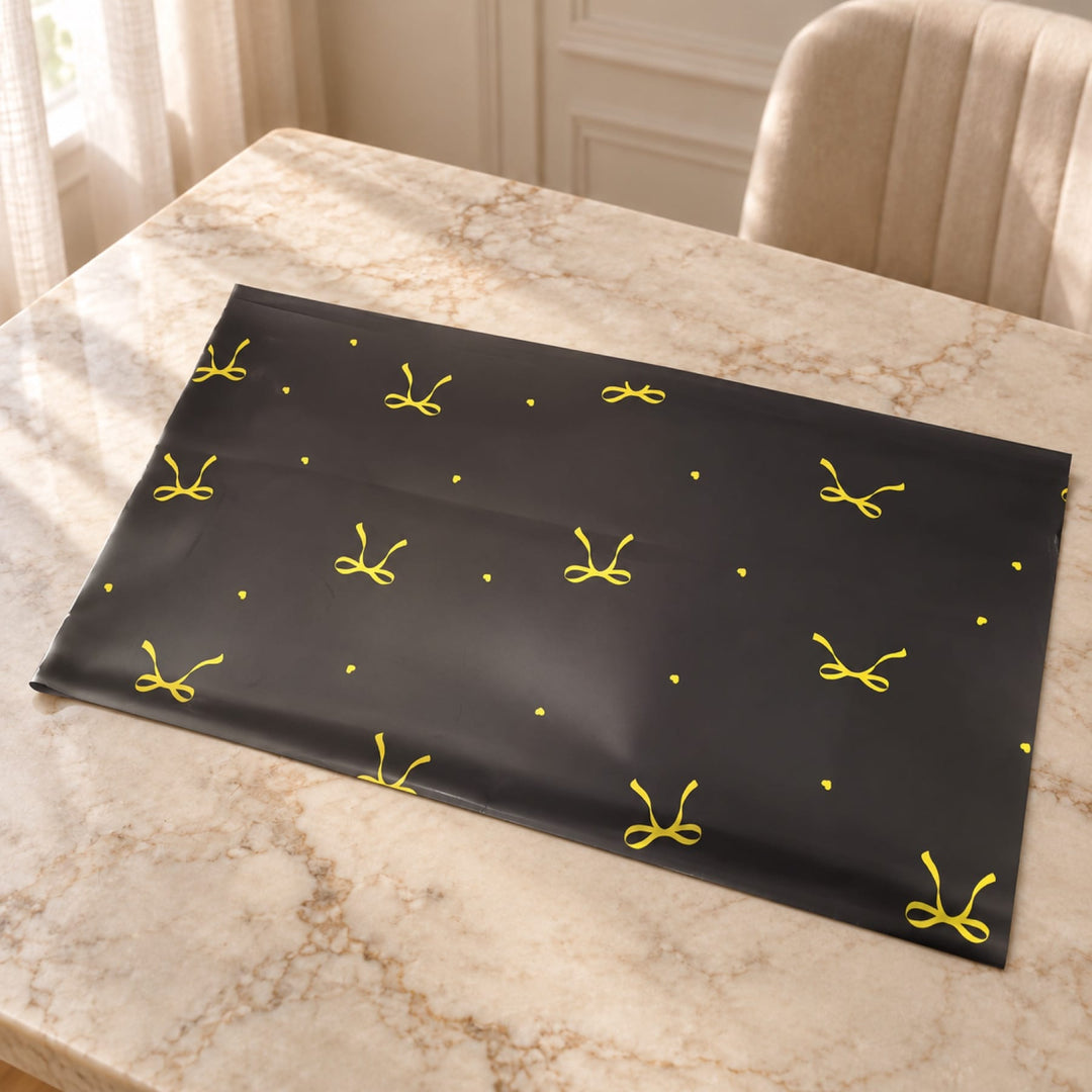 Blooms & Gifts Black Gold Bow Wrap