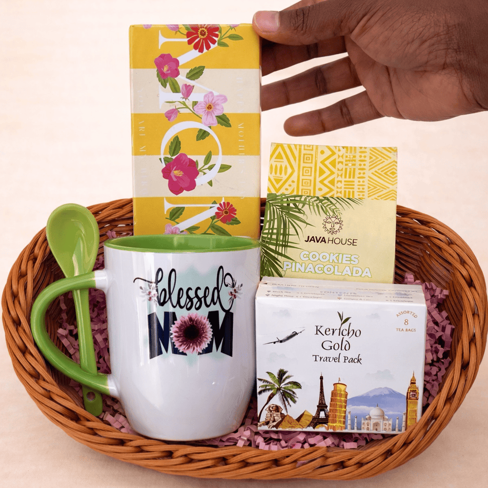 Blooms & Gifts Blessed Mom Tea & Treats Gift Hamper