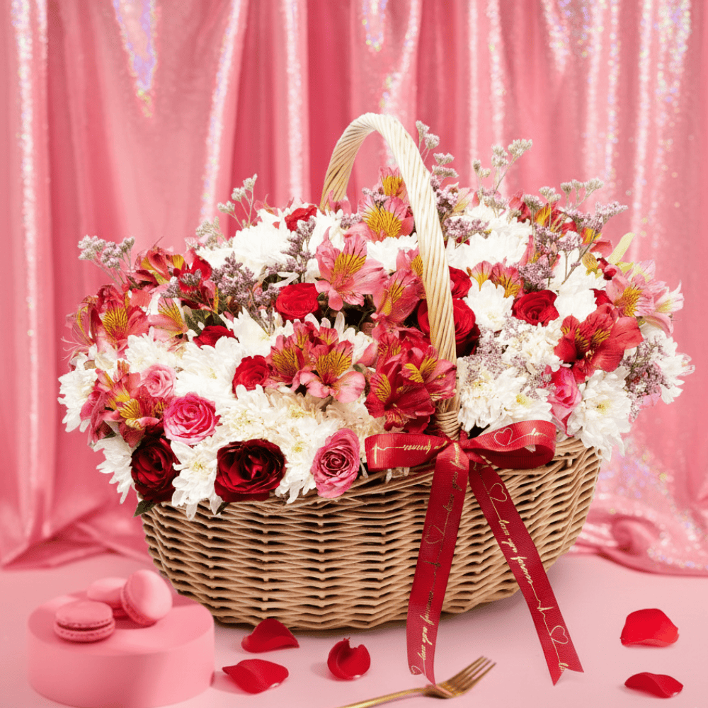 Blooms & Gifts Blissful Large Mixed Flower Basket