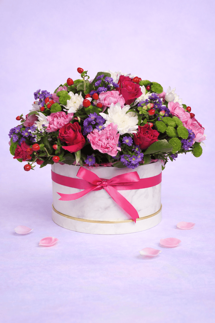 Blooms & Gifts Blush & Bloom Mixed Roses, Carnations & Mums Arrangement