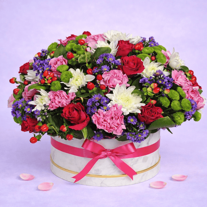 Blooms & Gifts Blush & Bloom Mixed Roses, Carnations & Mums Arrangement
