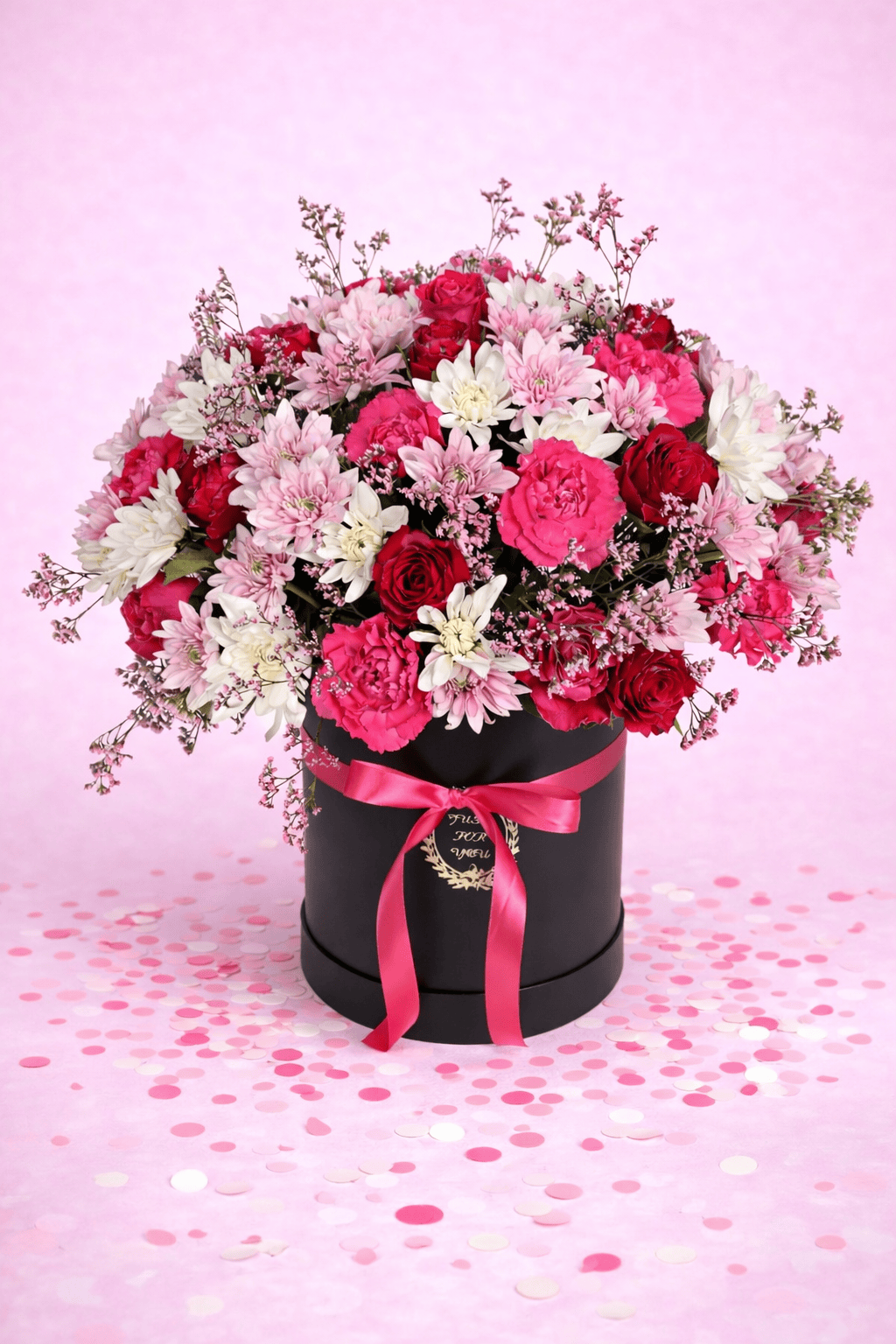 Blooms & Gifts Blush Symphony Mixed Roses, Carnations & Mums Arrangement