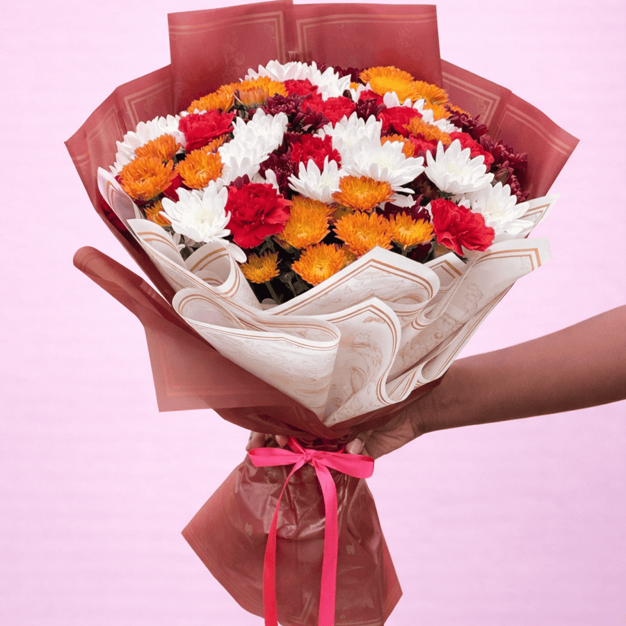 Blooms & Gifts Bright Eyes Carnations & Mums Bouquet