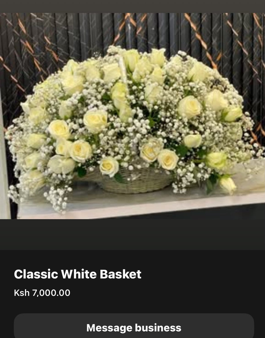 Blooms & Gifts Classic white basket