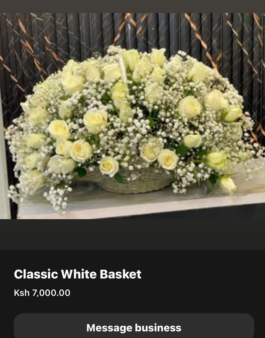 Blooms & Gifts Classic white basket