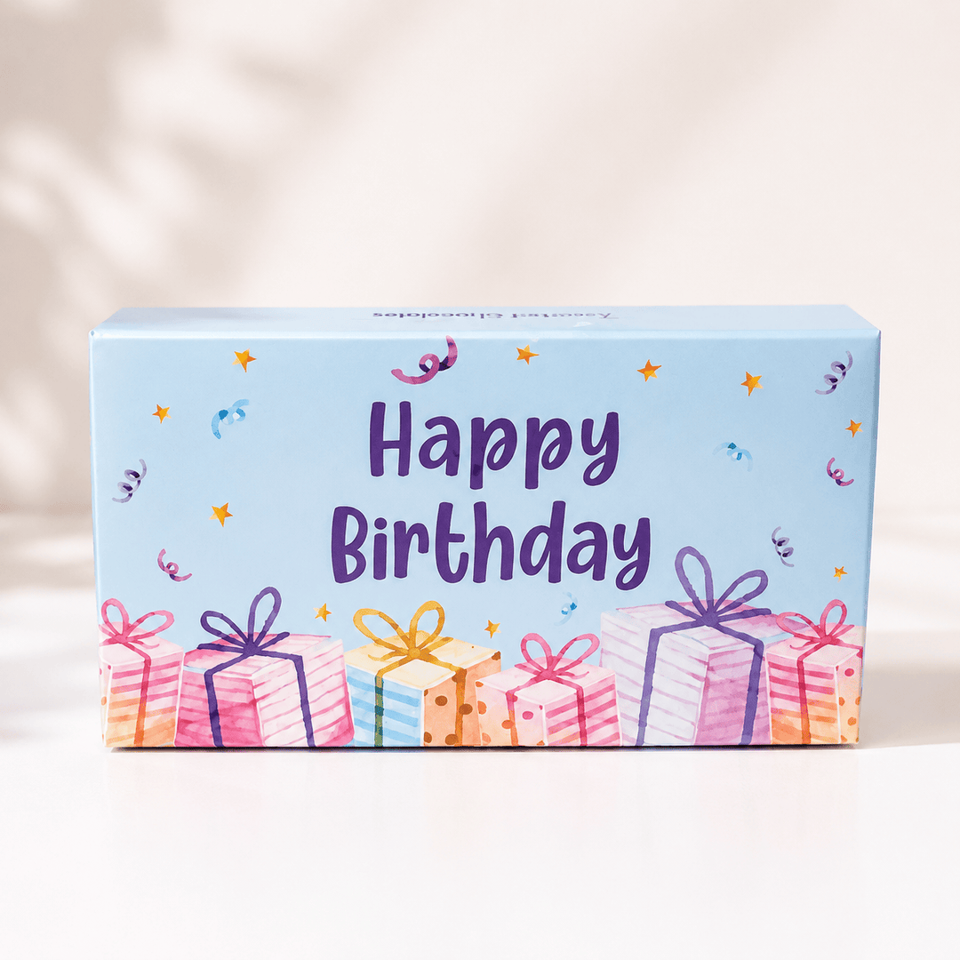 Blooms & Gifts Happy Birthday Blue Chocolate Gift Box