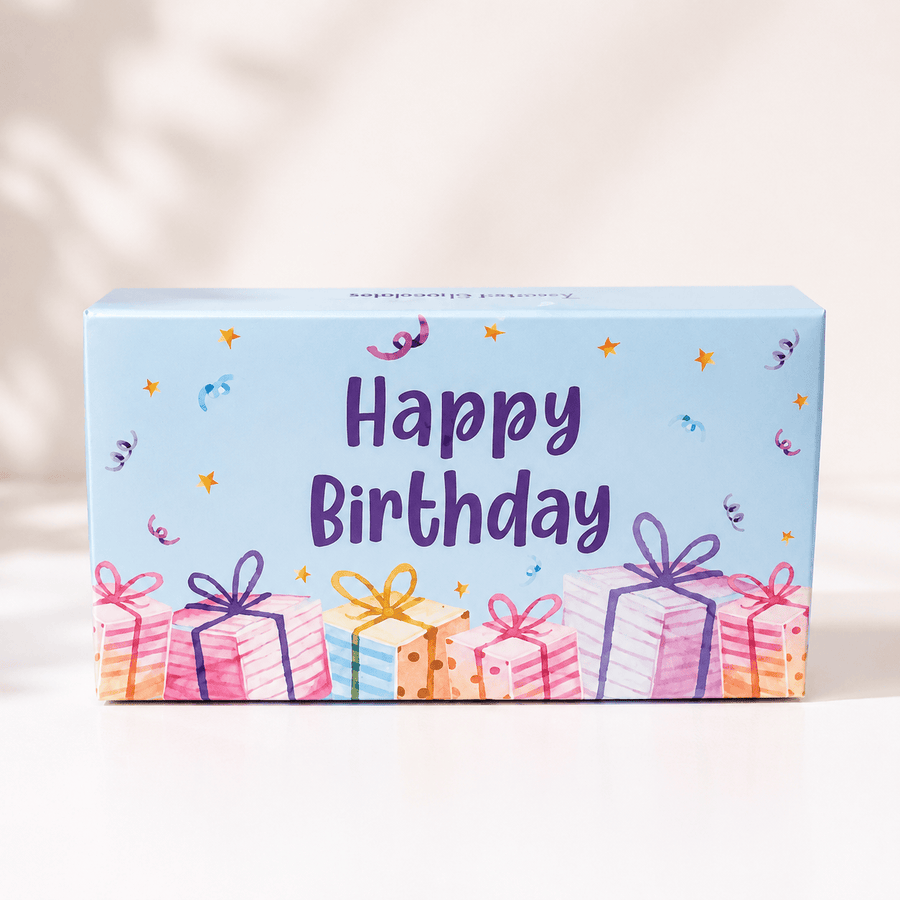 Blooms & Gifts Happy Birthday Blue Chocolate Gift Box