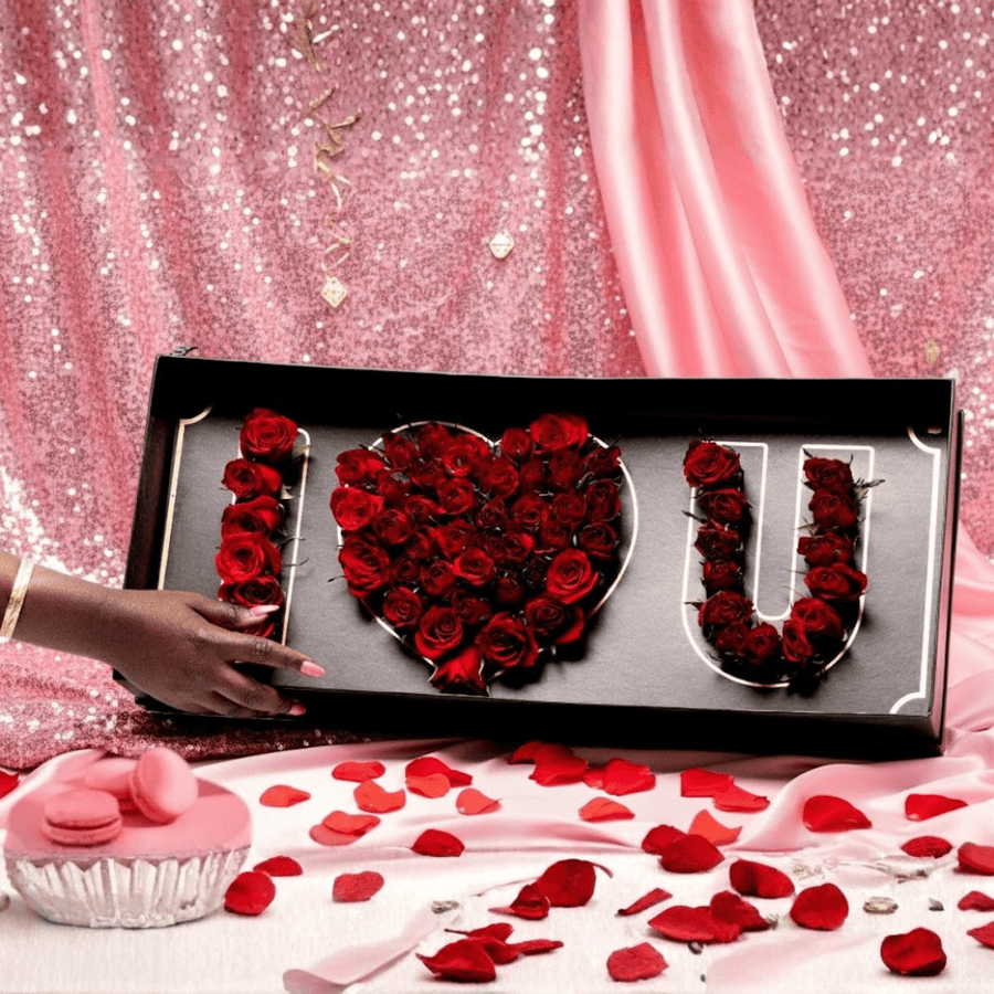 Blooms & Gifts Heartfelt Letters Red Roses Box