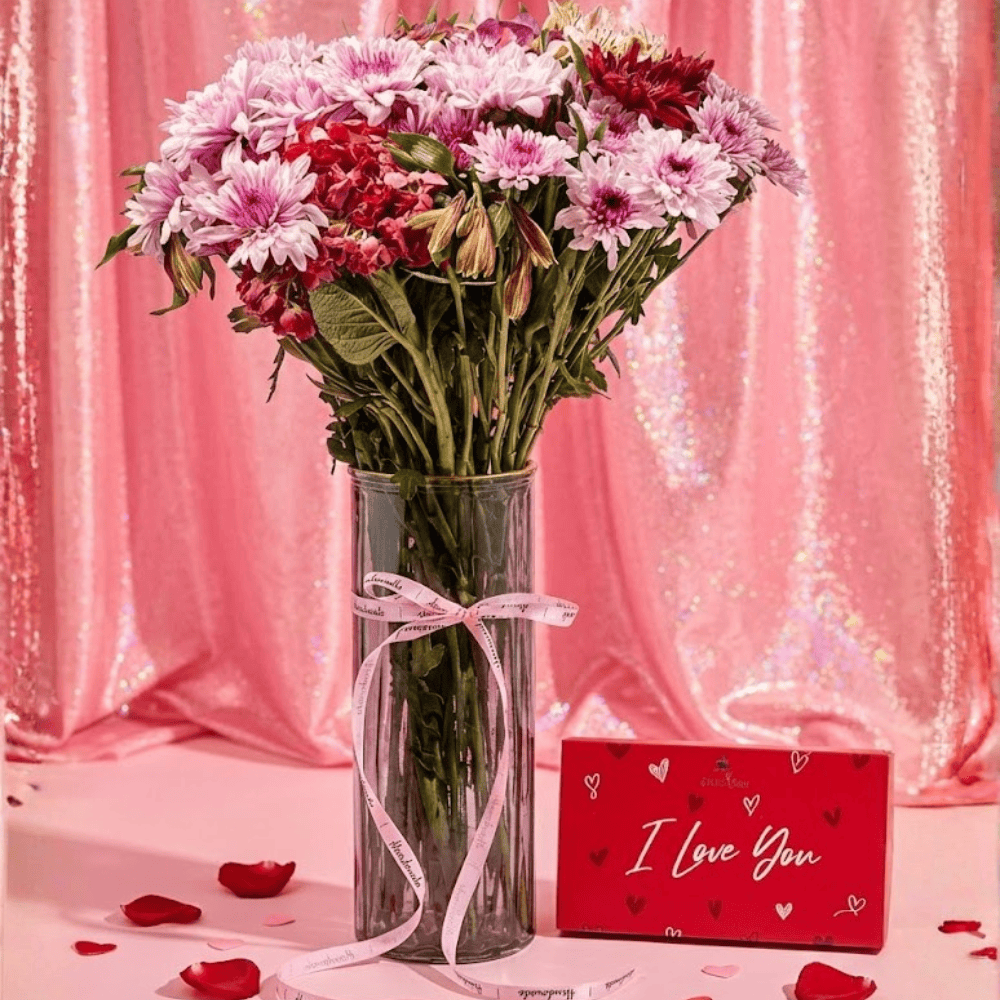 Blooms & Gifts Love in Bloom Purple Mums & Alstroemeria Vase