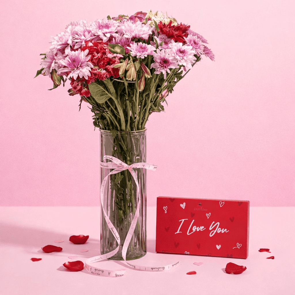 Blooms & Gifts Love in Bloom Purple Mums & Alstroemeria Vase