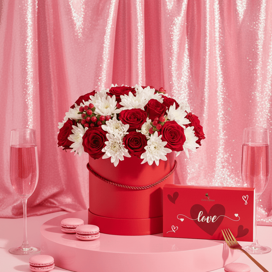 Blooms & Gifts Maison de Passion Mixed Flower Box with Love Chocolate