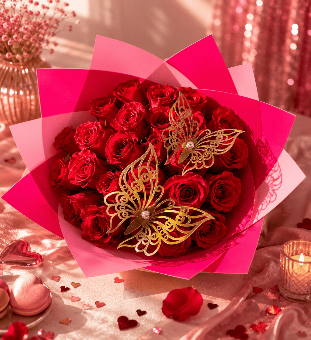 Blooms & Gifts More Than 20 Premium Red Roses Bouquet