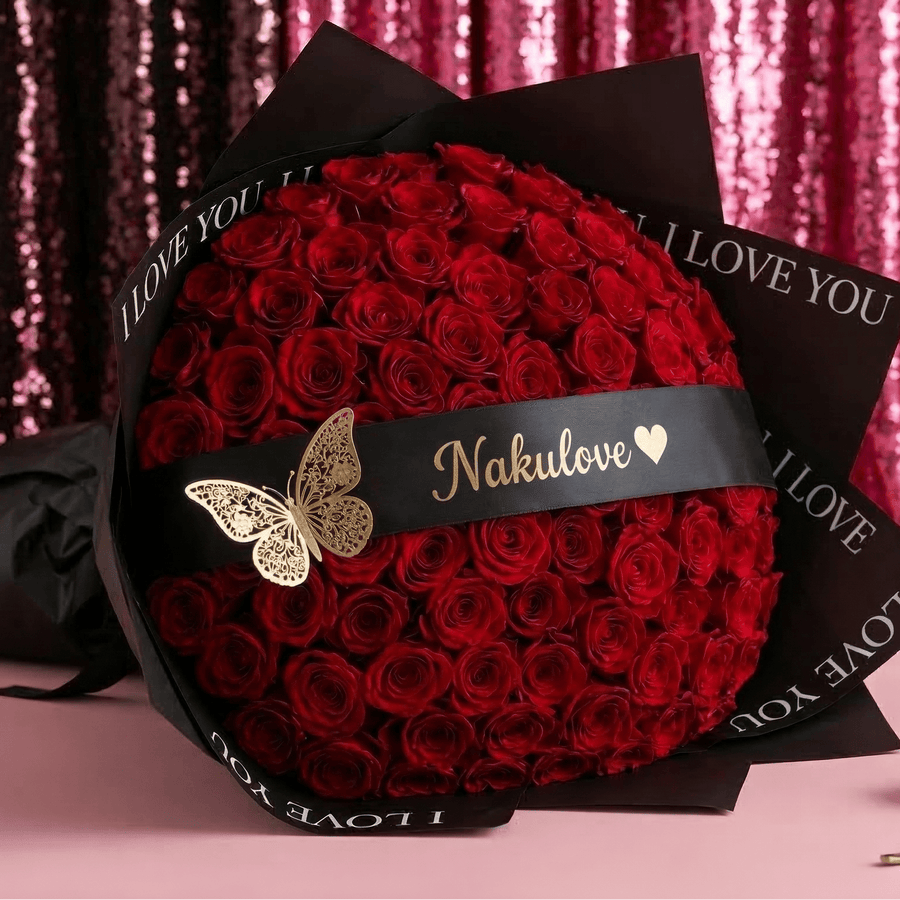 Blooms & Gifts Nakulove Heart Red Roses Bouquet