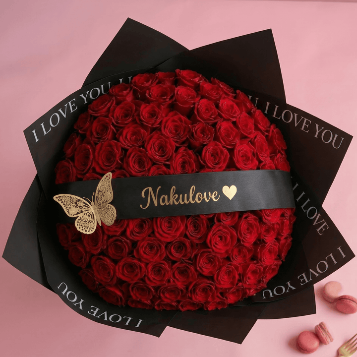 Blooms & Gifts Nakulove Heart Red Roses Bouquet
