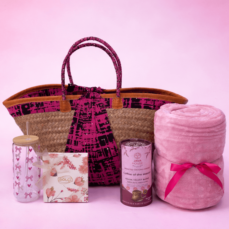 Blooms & Gifts Pink Comfort & Chocolate Indulgence Gift Hamper