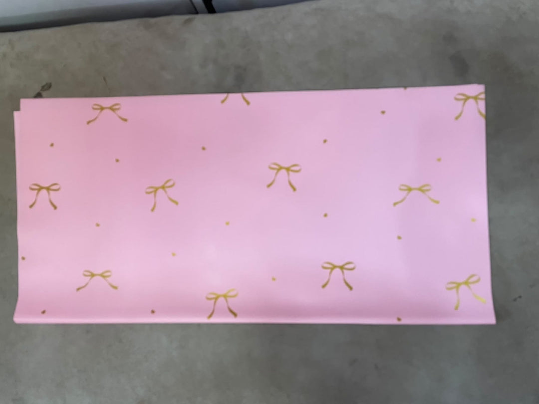 Blooms & Gifts Pink Gold Bow Wrap