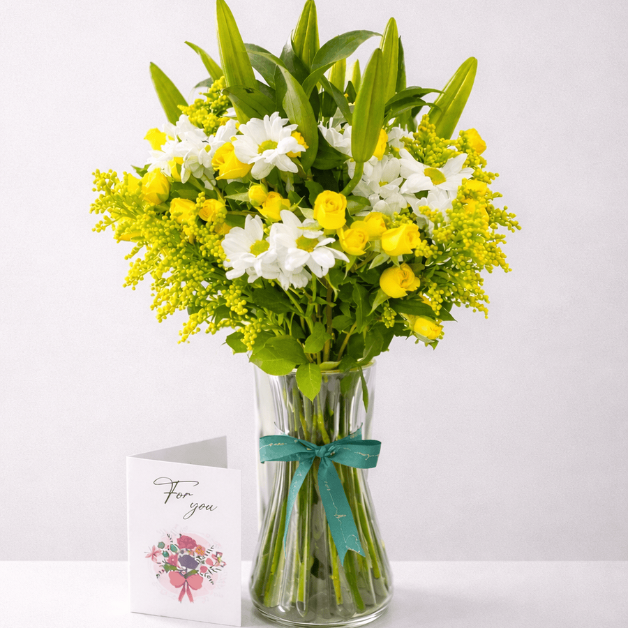 Blooms & Gifts Pure Grace White Lilies & Seasonal Blooms Flower Vase