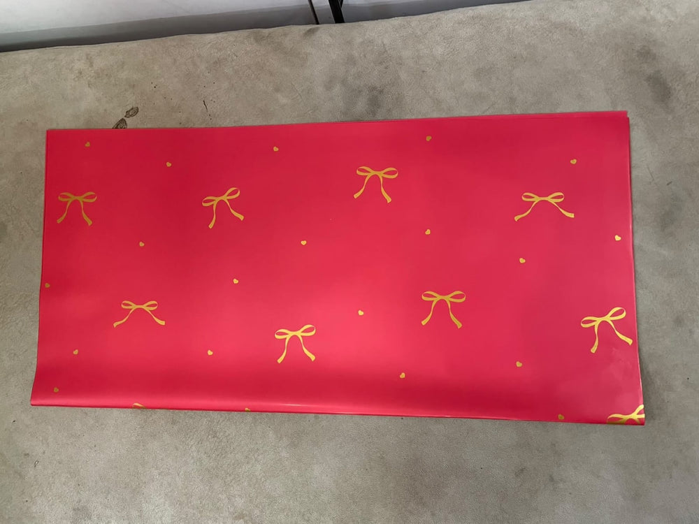 Blooms & Gifts Red Gold Bow Wrap