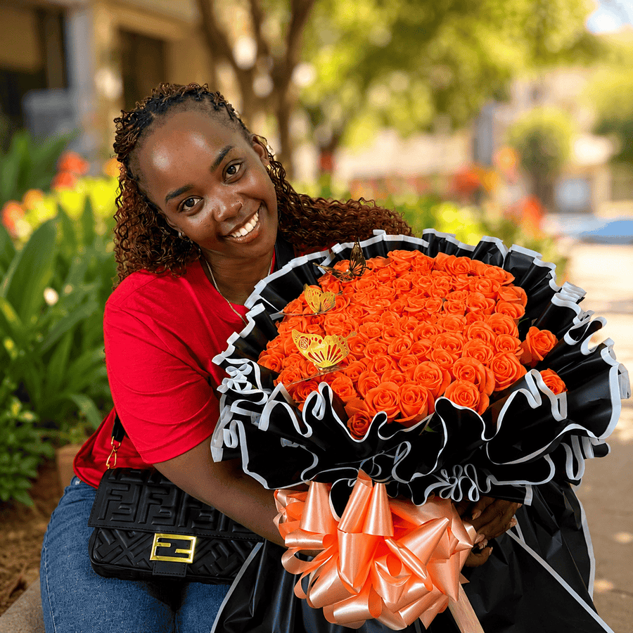 Blooms & Gifts Say It Loud Orange Rose Box