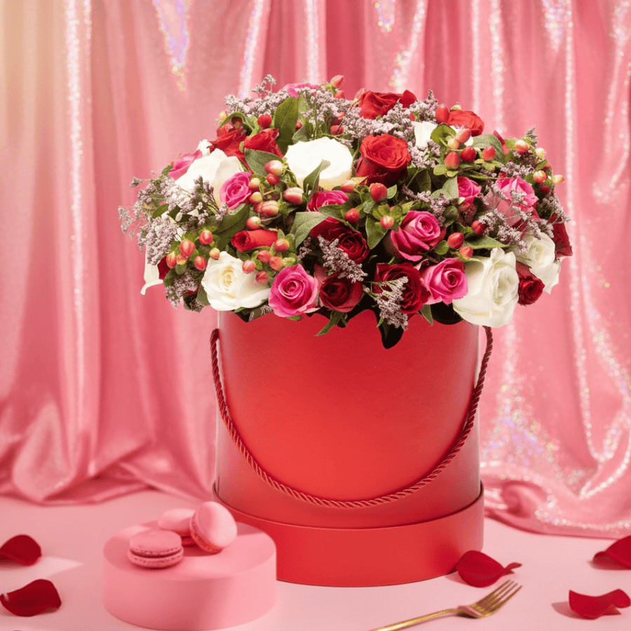 Blooms & Gifts Scarlet Elegance Mixed Flower Box