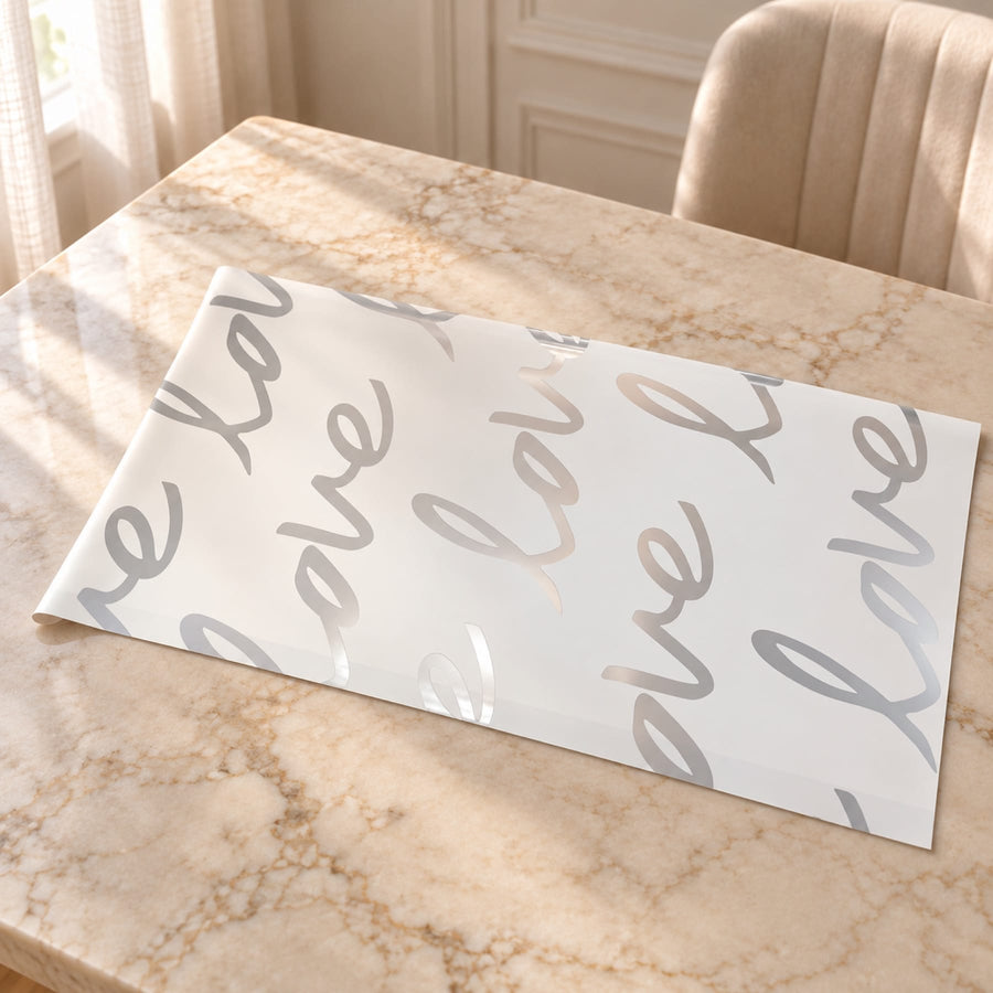 Blooms & Gifts Silver Love Script Wrap