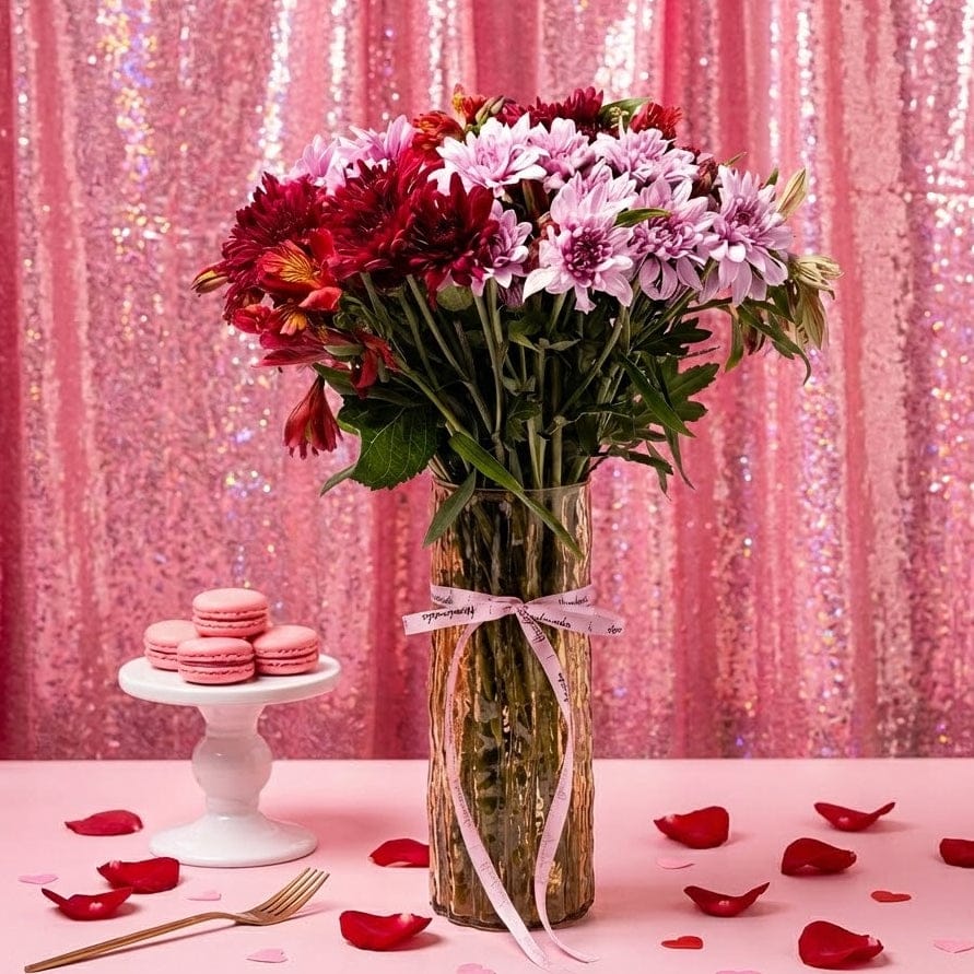 Blooms & Gifts Soft Affection Mums & Alstroemeria Vase