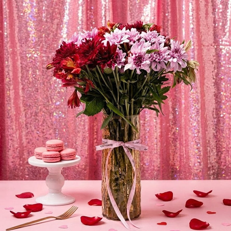 Blooms & Gifts Soft Affection Mums & Alstroemeria Vase