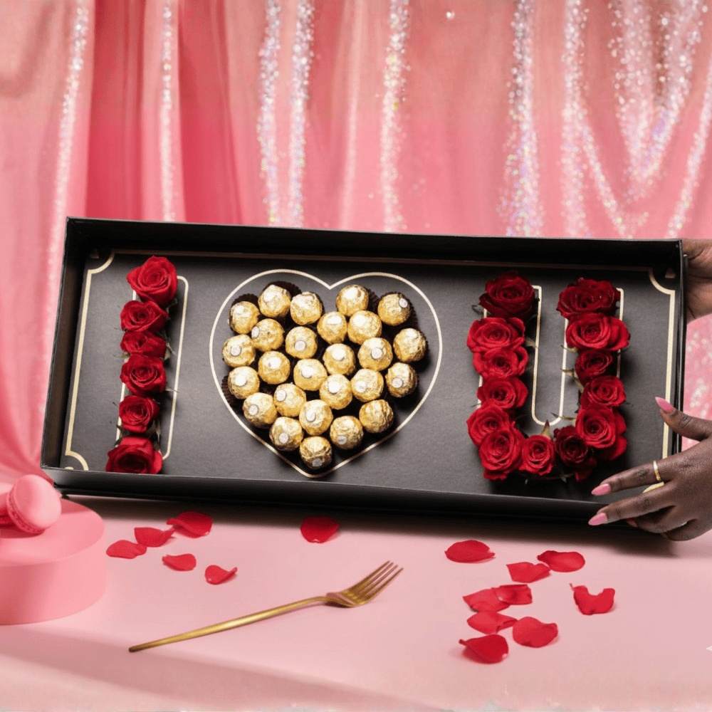 Blooms & Gifts Sweet Love Red Roses & Chocolate Box