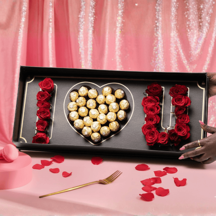 Blooms & Gifts Sweet Love Red Roses & Chocolate Box