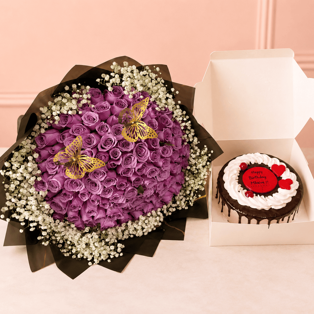 Blooms & Gifts The Lavender Garden Cake Combo