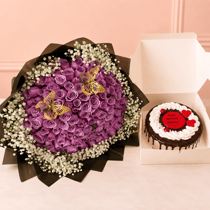 Blooms & Gifts The Lavender Garden Cake Combo