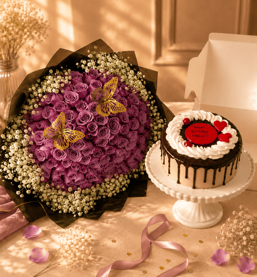 Blooms & Gifts The Lavender Garden Cake Combo