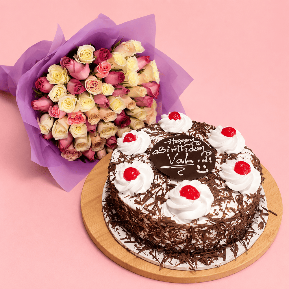 Blooms & Gifts The Purple Passion Cake Combo