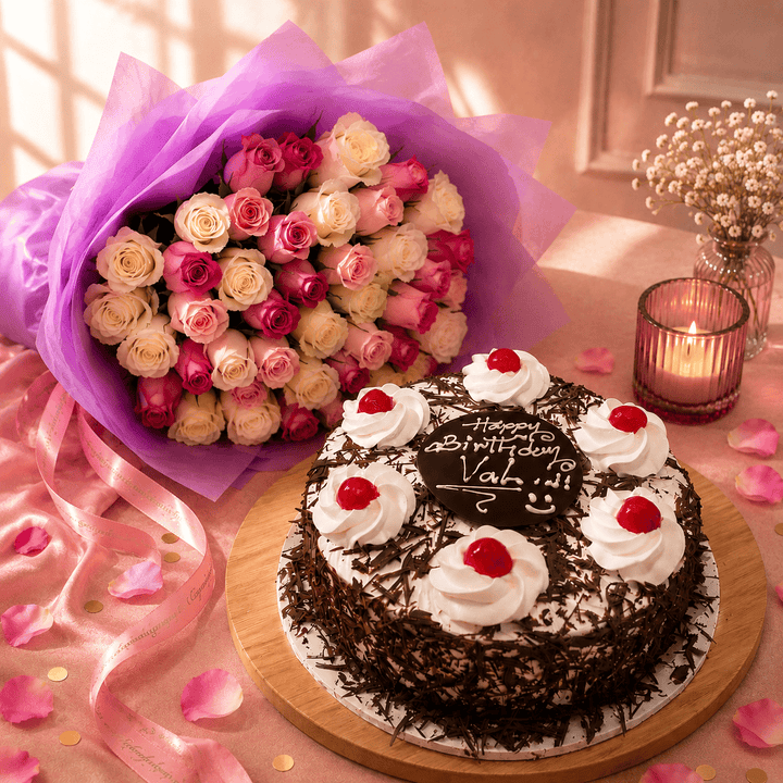 Blooms & Gifts The Purple Passion Cake Combo