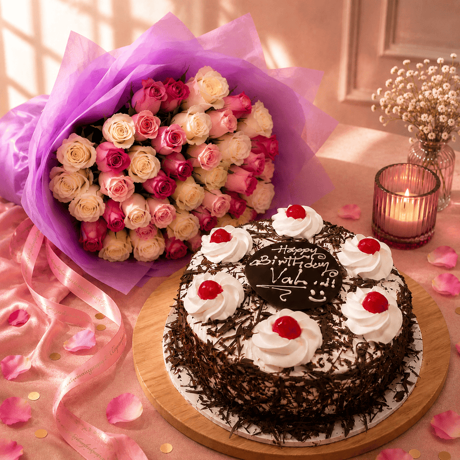 Blooms & Gifts The Purple Passion Cake Combo