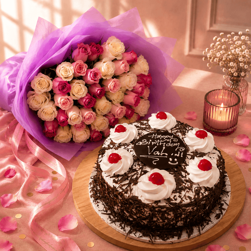 Blooms & Gifts The Purple Passion Cake Combo