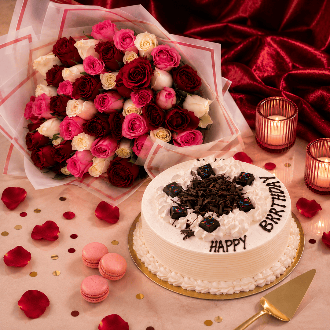 Blooms & Gifts The White Forest Garden Combo