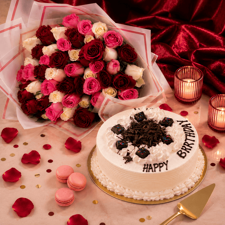 Blooms & Gifts The White Forest Garden Combo