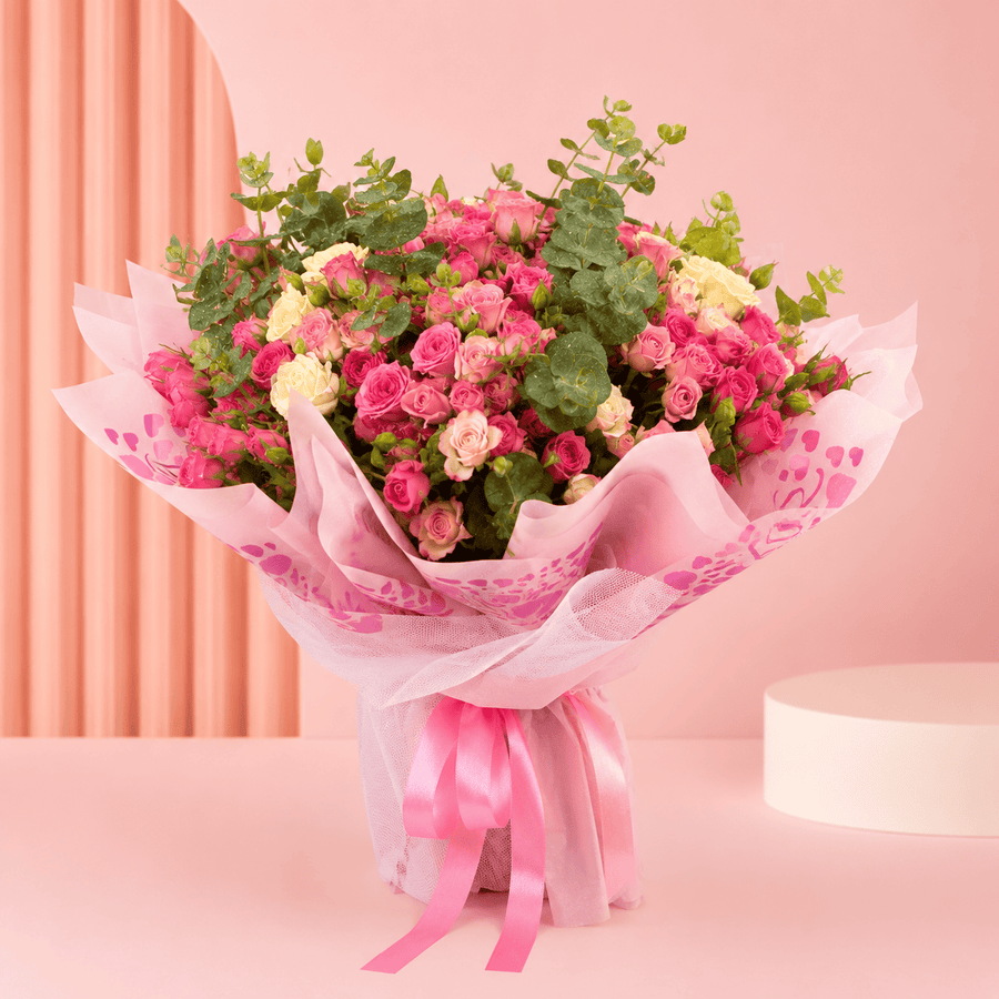 Blooms & Gifts Whisper Soft Spray Carnation & Eucalyptus Bouquet